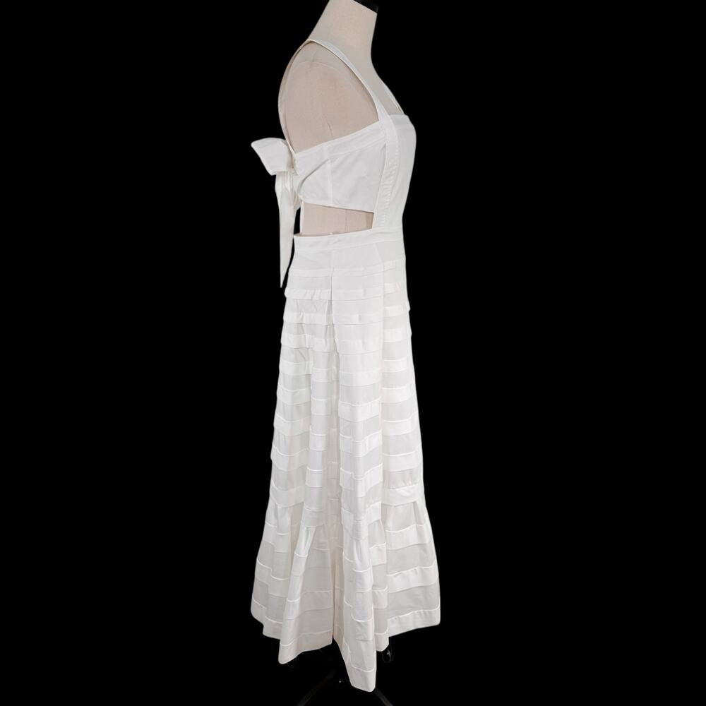 NWT Jonathan Simkhai Sicillia Dress White Poplin Pleated Bridal Preppy Size 8 - Picture 4 of 16